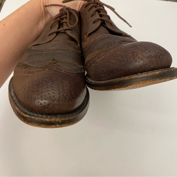 Frye || Mixed Leather Wingtip Oxford Derby Shoes Brown‎ 10.5 main image 12